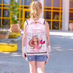 Polyester Kinder Schul Rucksack Meerjungfrau Schultasche Drei Stück Set 4